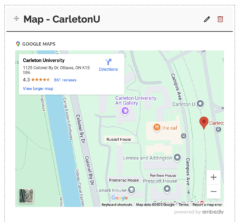 Screenshot of Carleton map added to portfolio